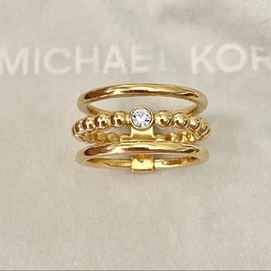 Michael Kors Gold tone stacked look ring